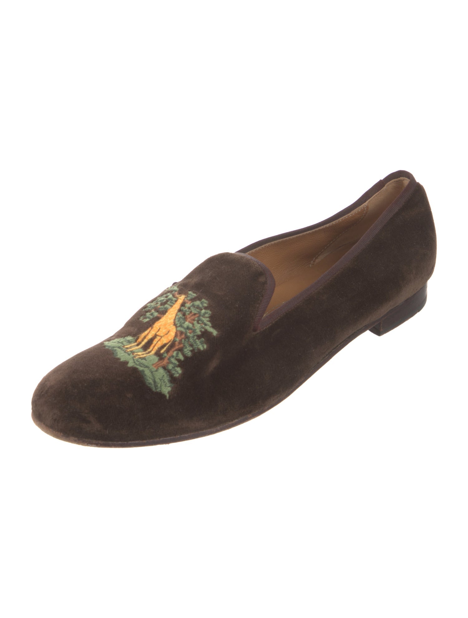 Stubbs & Wootton Suede Embroidered Accent Ballet Flats