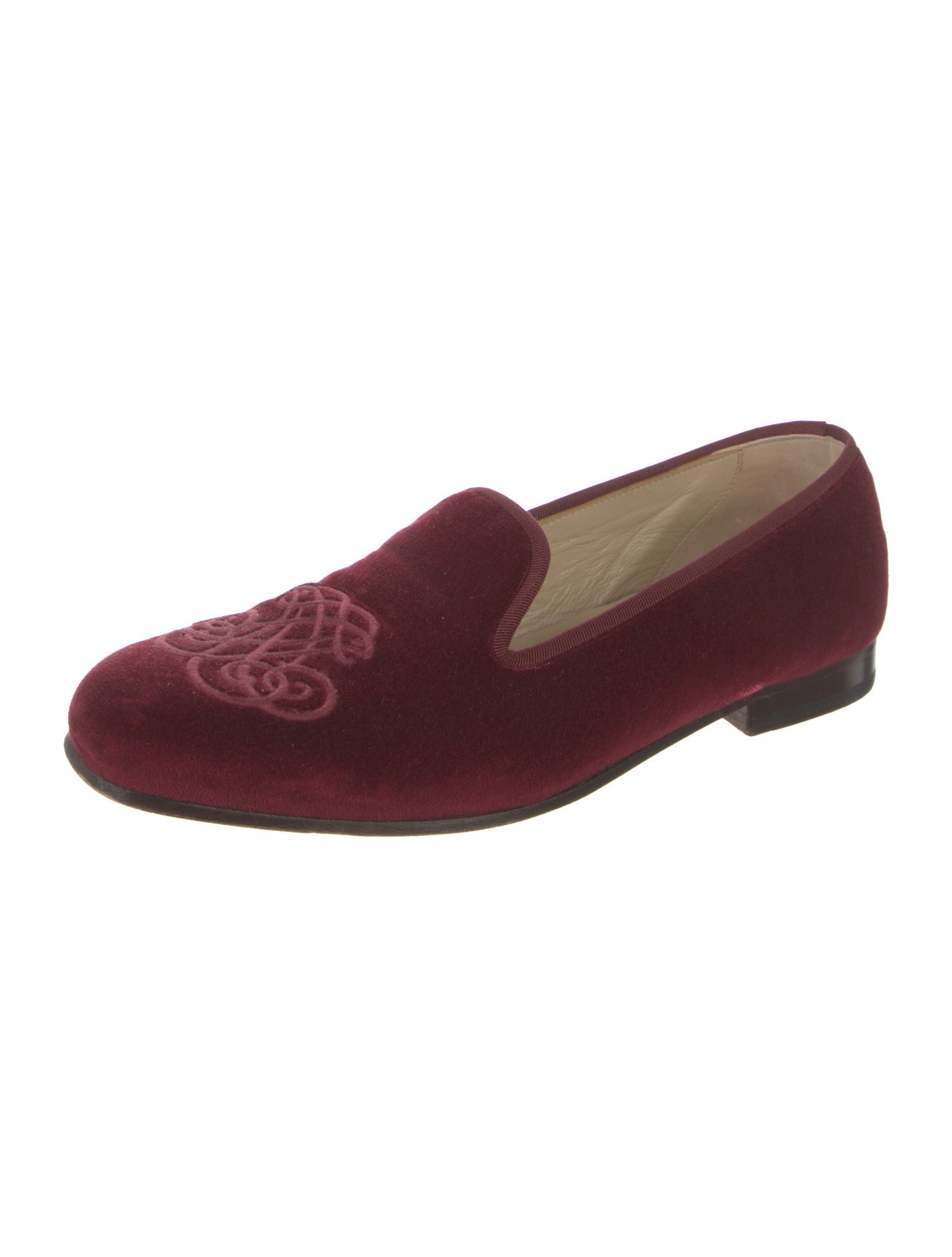 Stubbs & Wootton Velvet Embroidered Accent Loafers