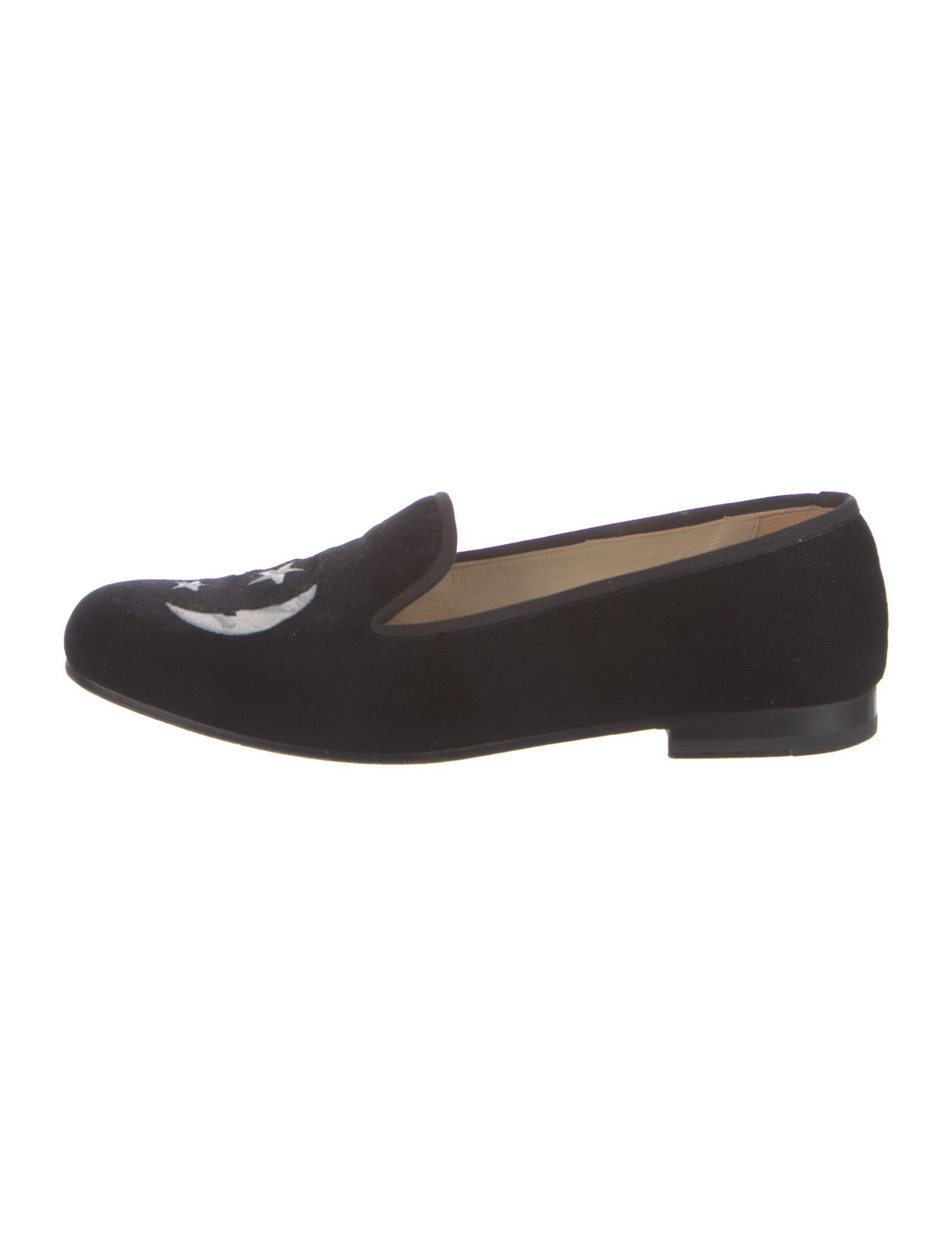 Stubbs & Wootton Velvet Embroidered Accent Loafers