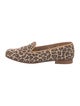 Stubbs & Wootton Animal Print Leather Trim Embellishment Loafers