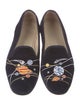 Stubbs & Wootton Velvet Embroidered Accent Loafers