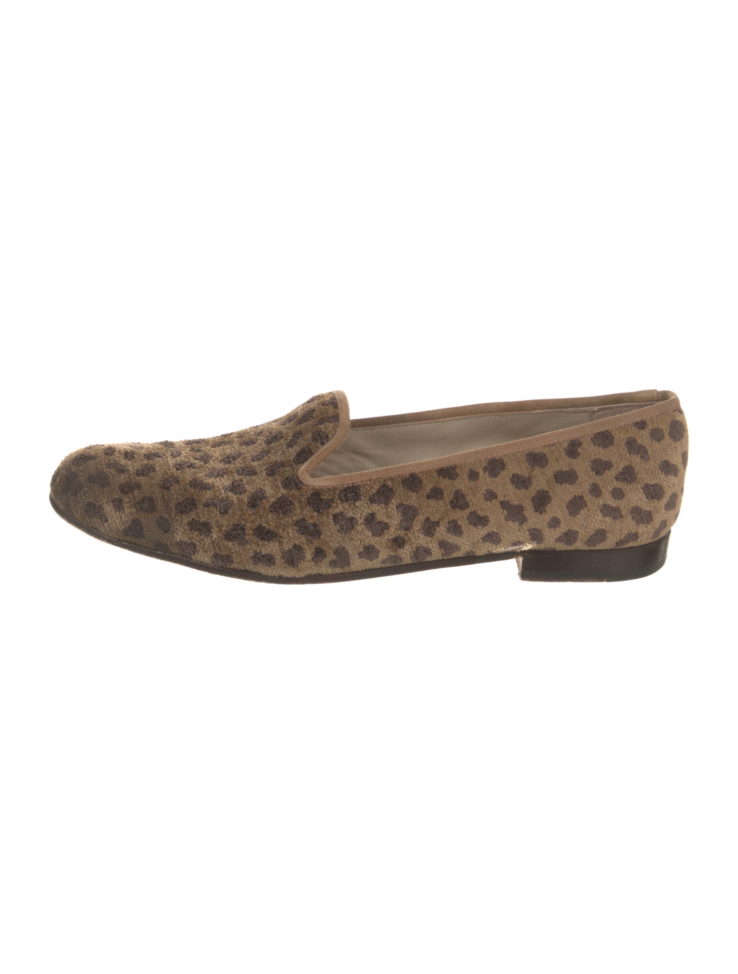 Stubbs & Wootton Velvet Animal Print Loafers