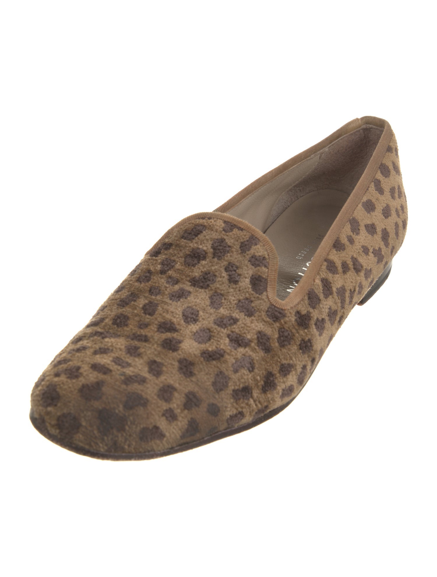 Stubbs & Wootton Velvet Animal Print Loafers
