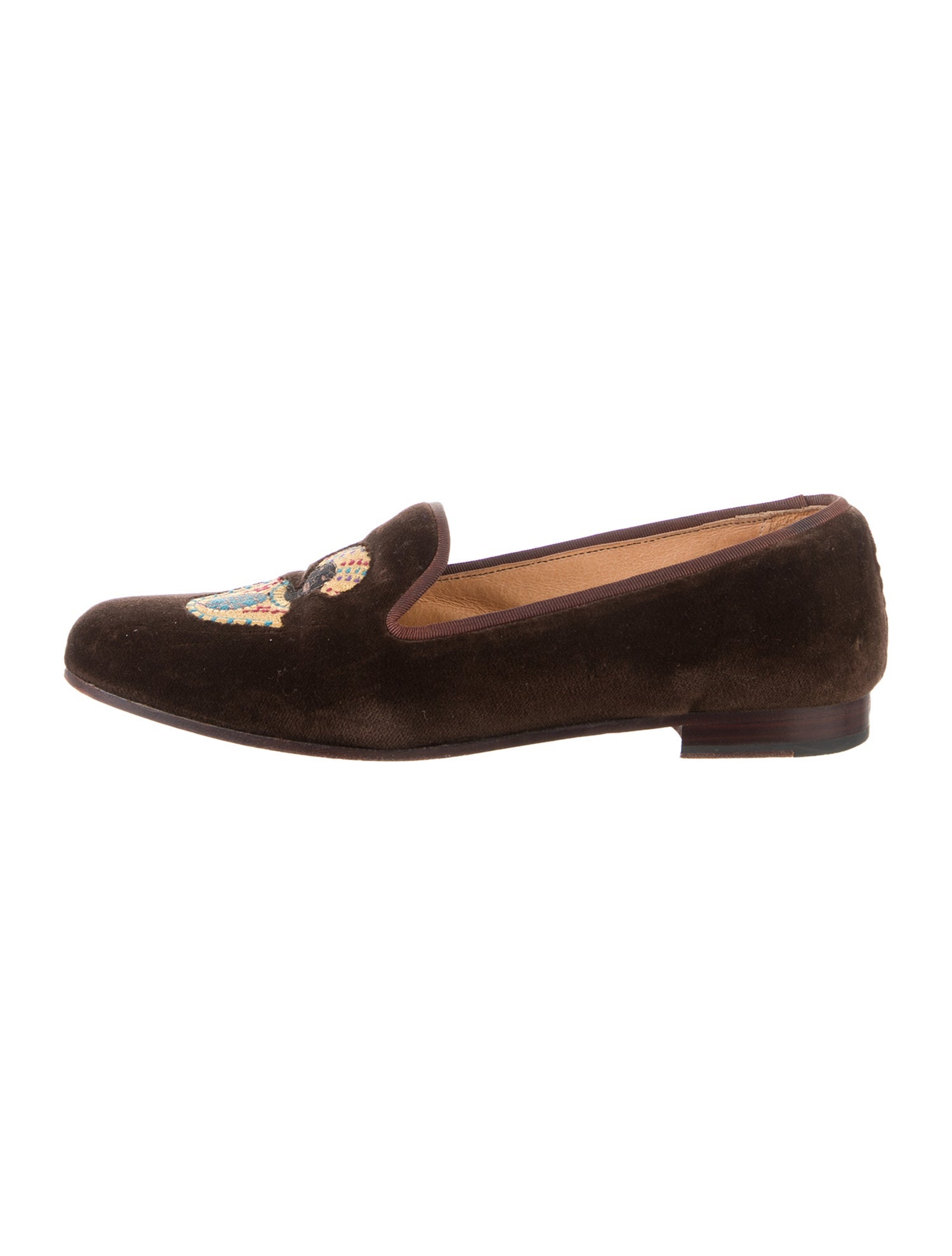 Stubbs & Wootton Velvet Printed Loafers