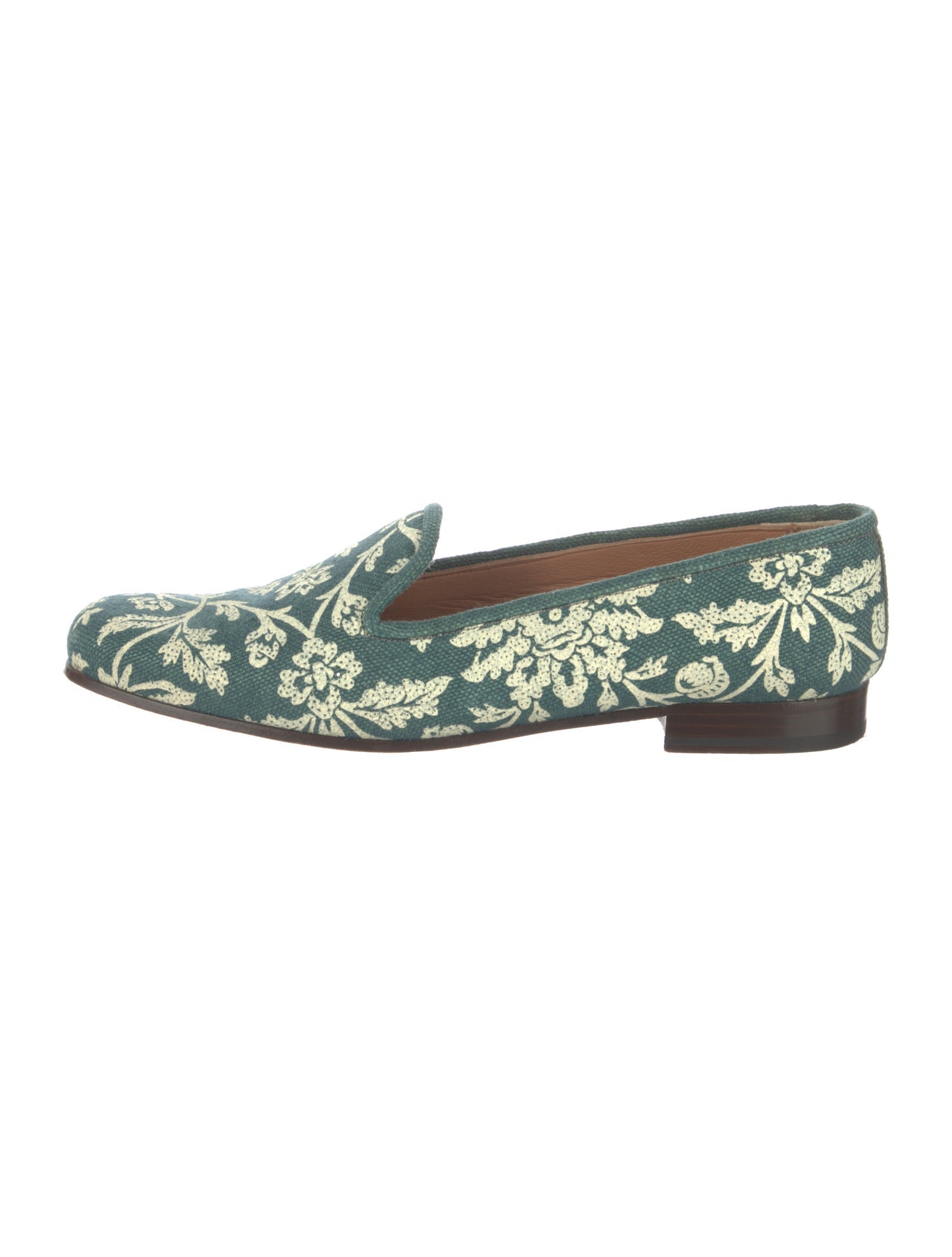 Stubbs & Wootton Canvas Floral Print Loafers