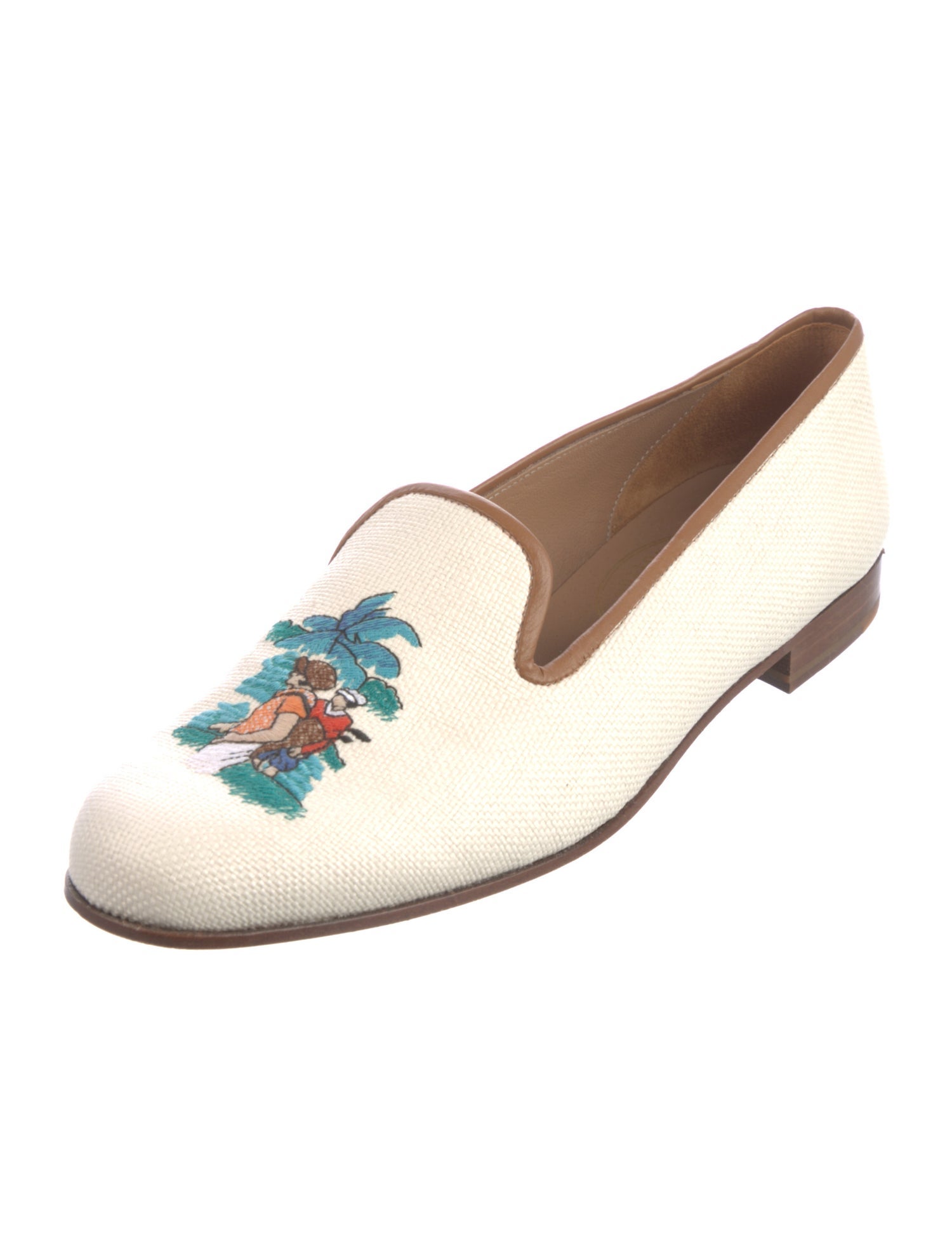 Stubbs & Wootton Canvas Patterned Loafers