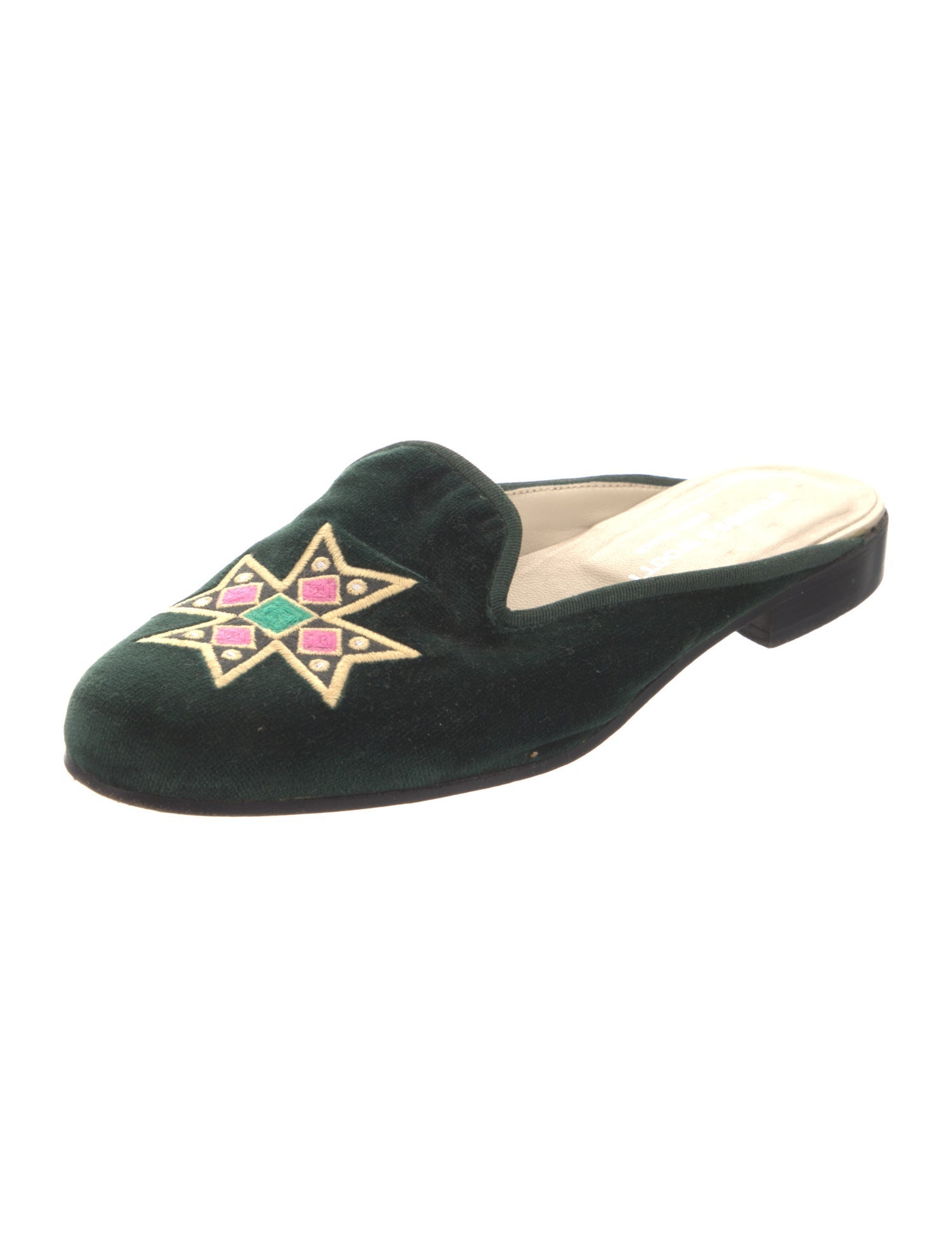 Stubbs & Wootton Velvet Printed Mules