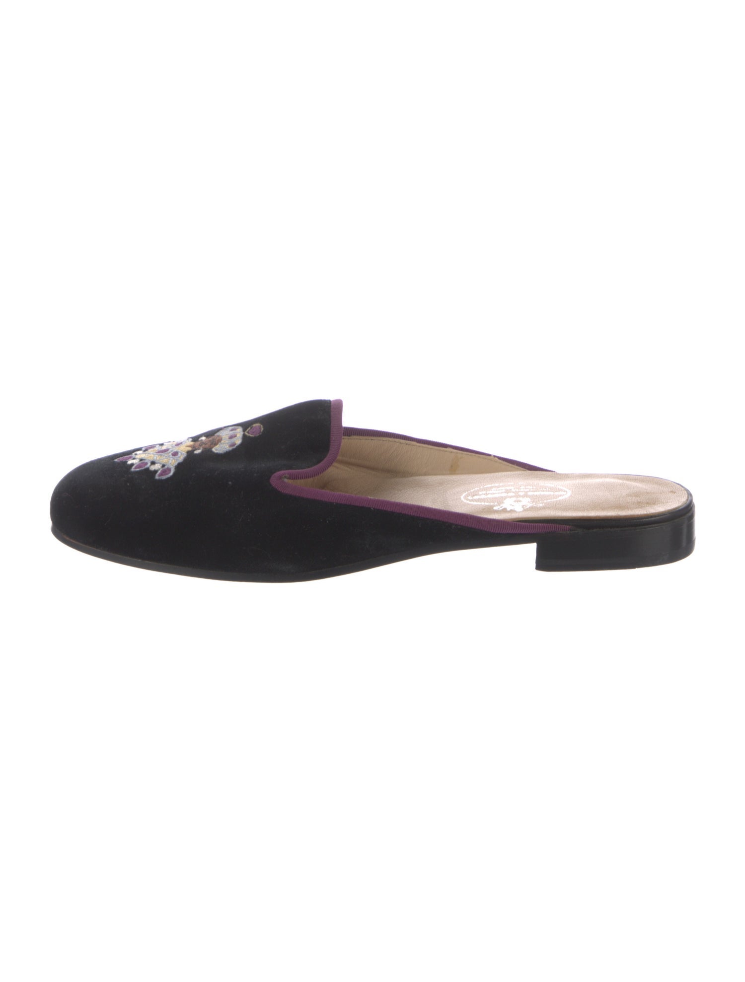 Stubbs & Wootton Velvet Patterned Mules