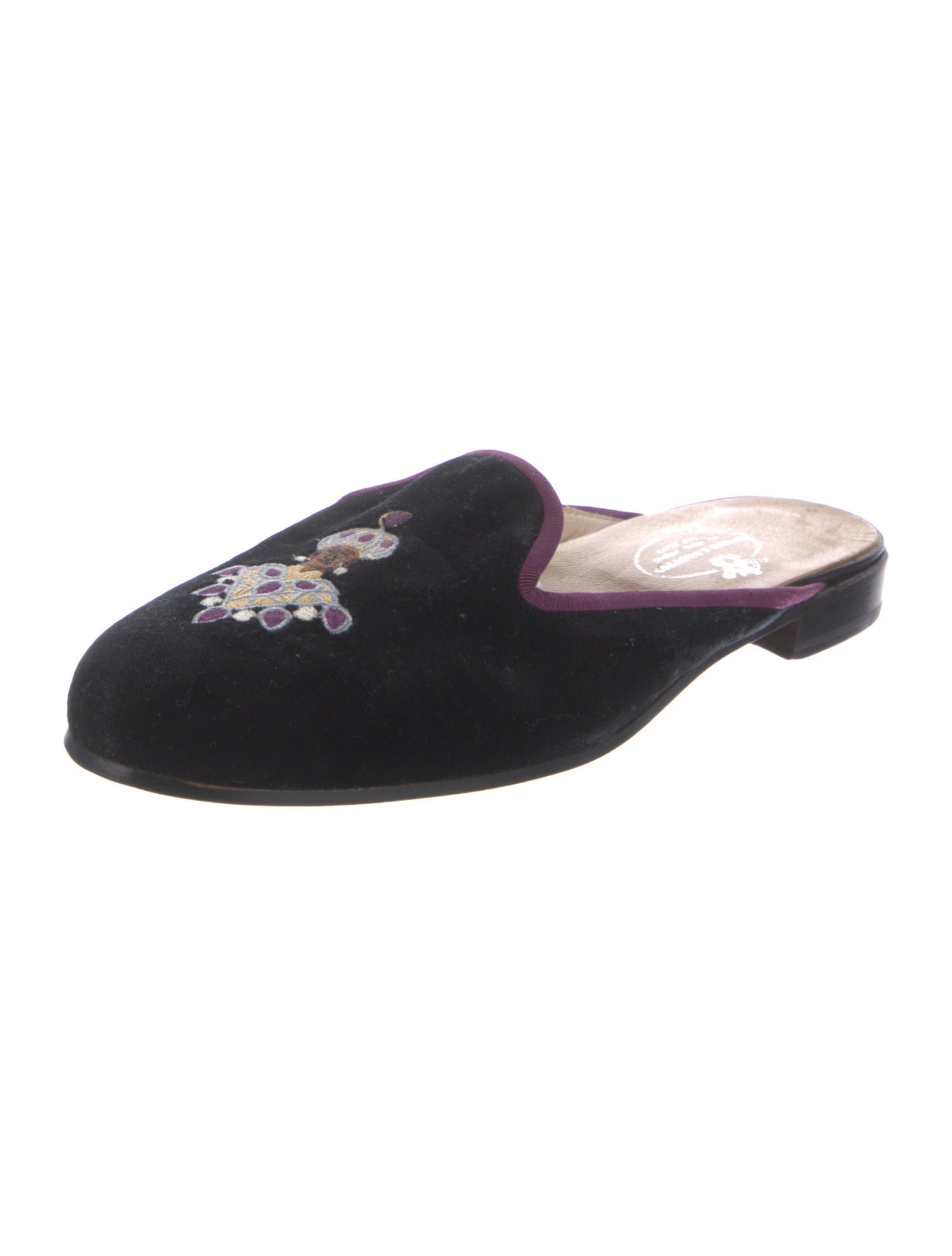 Stubbs & Wootton Velvet Patterned Mules