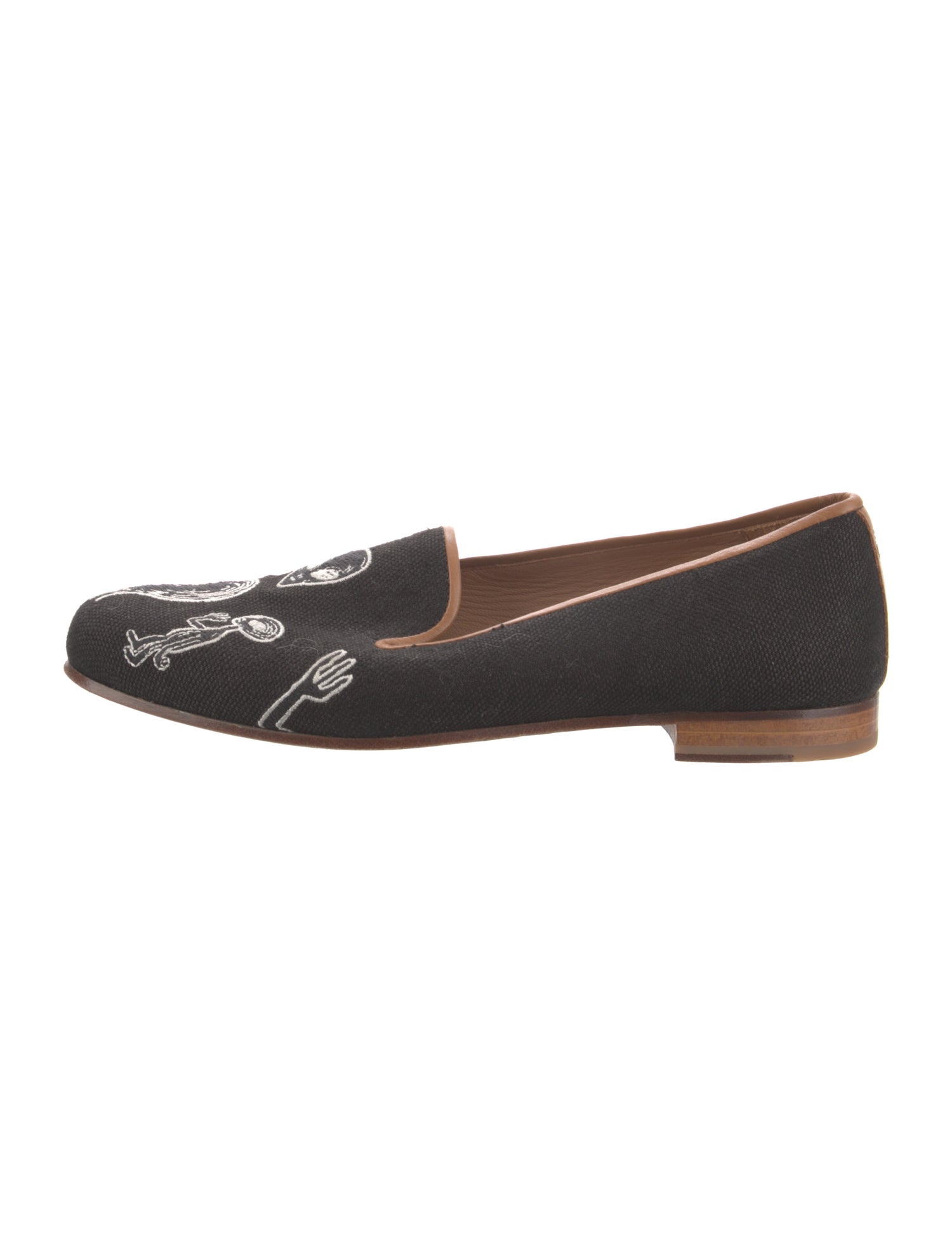 Stubbs & Wootton Canvas Graphic Print Loafers