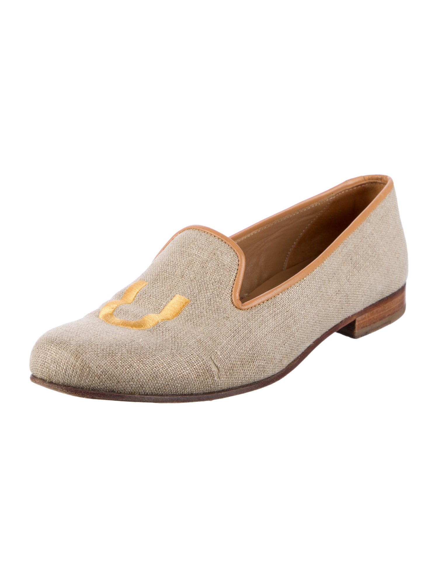 Stubbs & Wootton Canvas Embroidered Accent Loafers