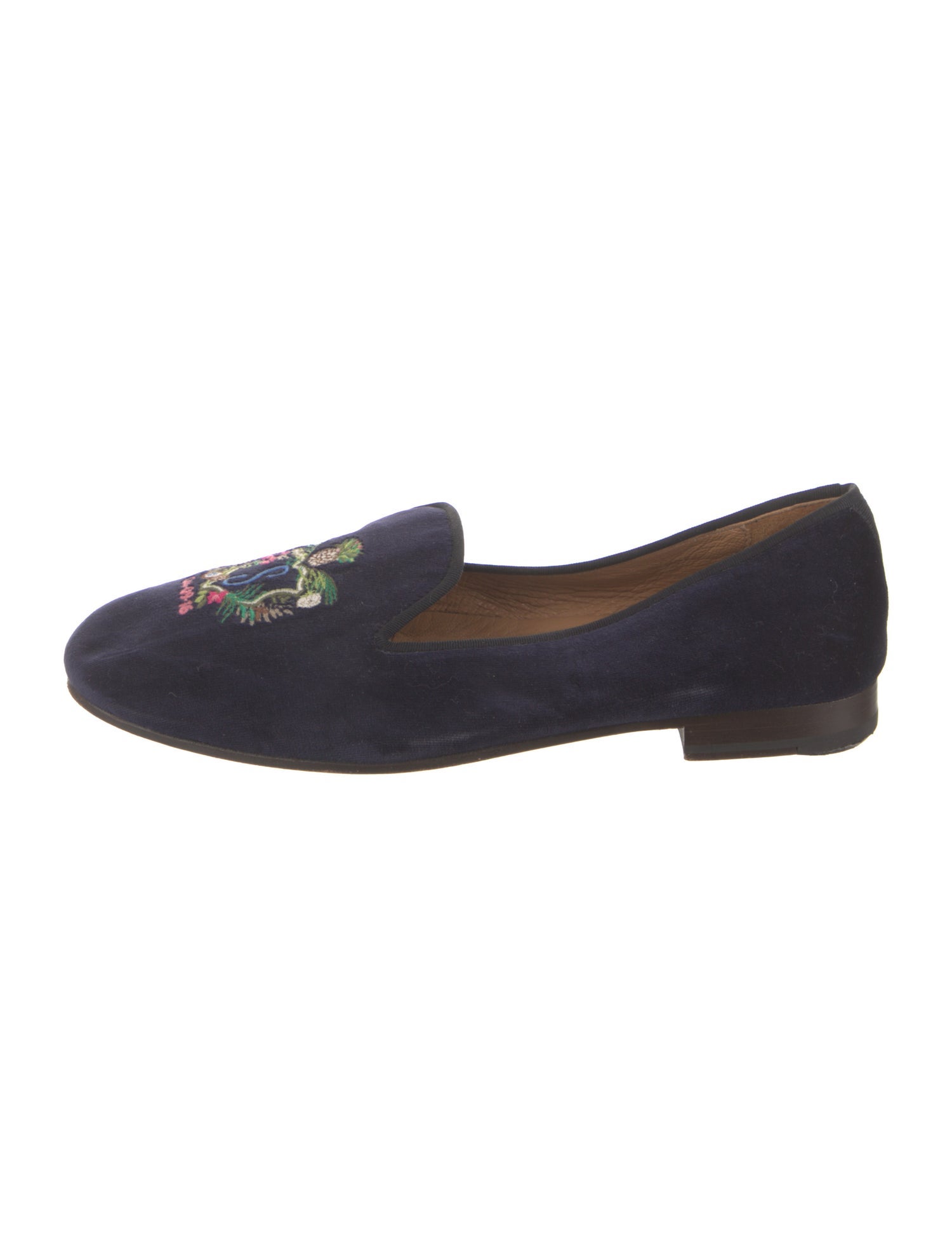 Stubbs & Wootton Velvet Graphic Print Loafers