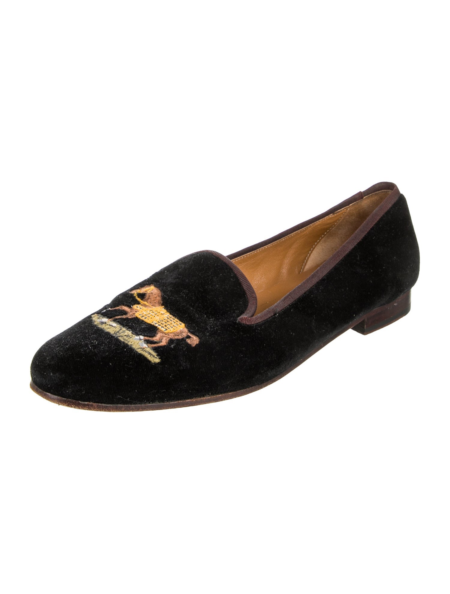 Stubbs & Wootton Velvet Printed Loafers