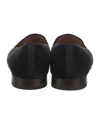 Stubbs & Wootton Velvet Embroidered Accent Loafers