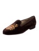 Stubbs & Wootton Velvet Embroidered Accent Loafers