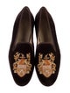 Stubbs & Wootton Velvet Embroidered Accent Loafers