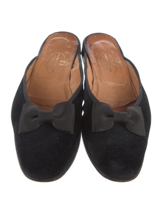 Stubbs & Wootton Velvet Bow Accents Mules