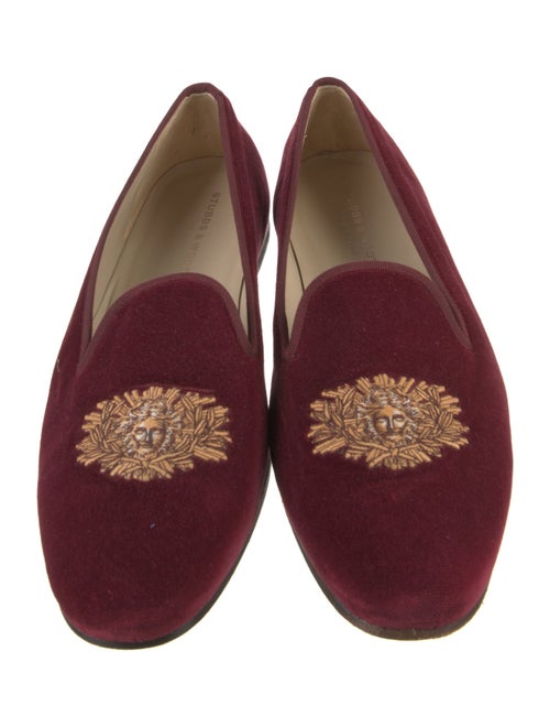 Stubbs & Wootton Velvet Embroidered Accent Loafers