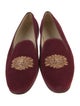 Stubbs & Wootton Velvet Embroidered Accent Loafers