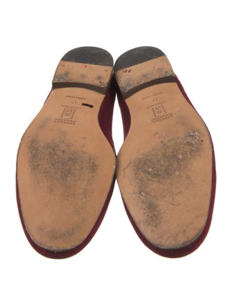 Stubbs & Wootton Velvet Embroidered Accent Loafers
