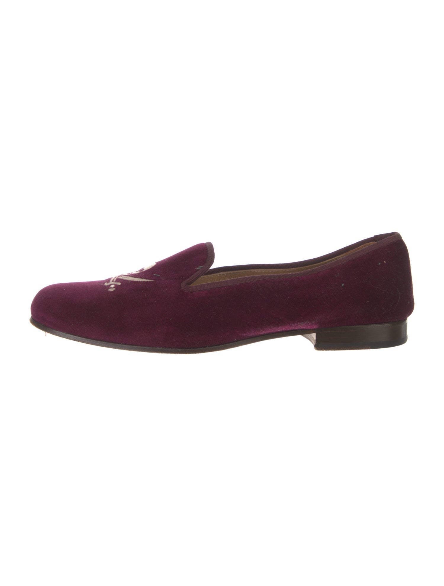 Stubbs & Wootton Velvet Embroidered Accent Loafers