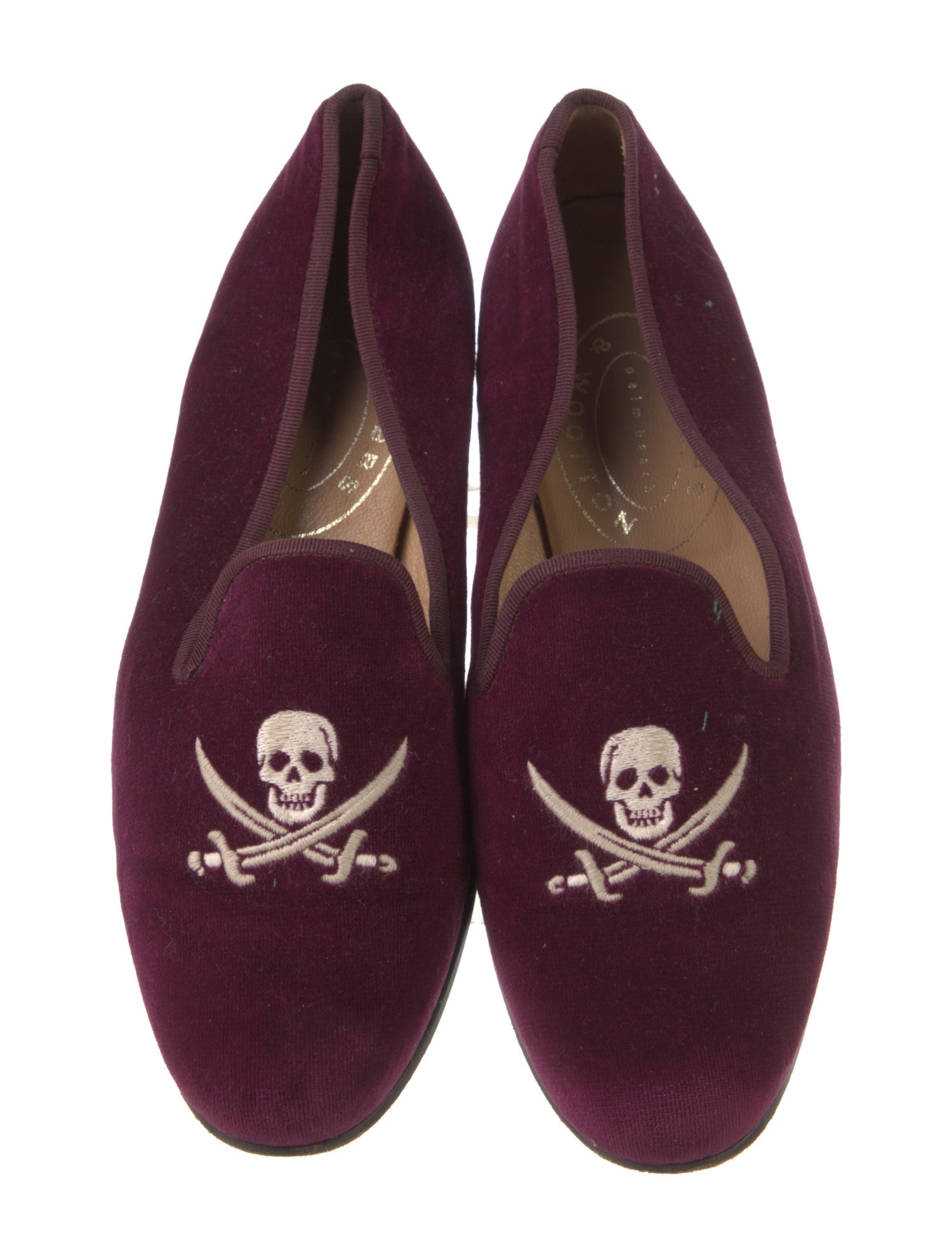 Stubbs & Wootton Velvet Embroidered Accent Loafers