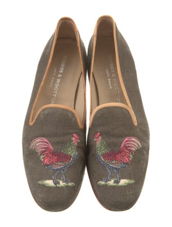 Stubbs & Wootton Canvas Graphic Print Loafers