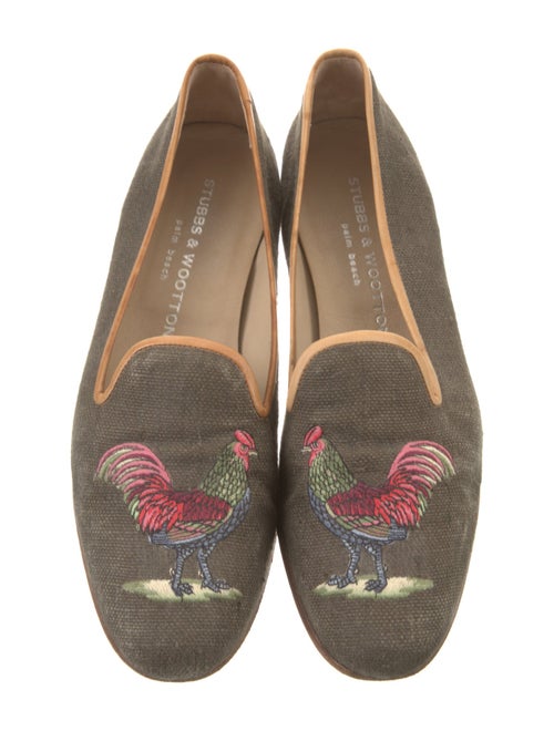 Stubbs & Wootton Canvas Graphic Print Loafers
