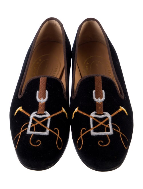 Stubbs & Wootton Velvet Printed Loafers