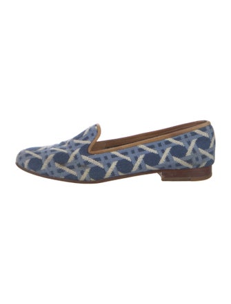 Stubbs & Wootton Printed Leather Trim Embellishment Loafers
