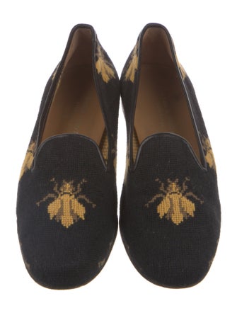Stubbs & Wootton Printed Leather Trim Embellishment Loafers