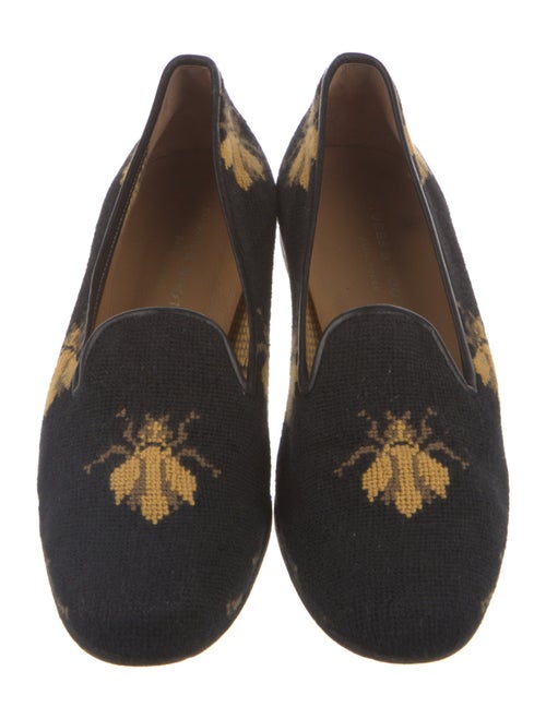 Stubbs & Wootton Printed Leather Trim Embellishment Loafers