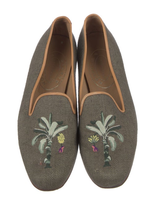 Stubbs & Wootton Canvas Embroidered Accent Loafers