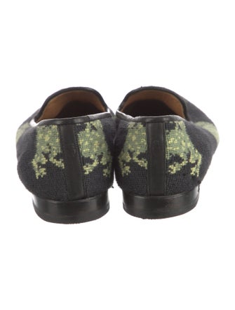 Stubbs & Wootton Printed Leather Trim Embellishment Loafers