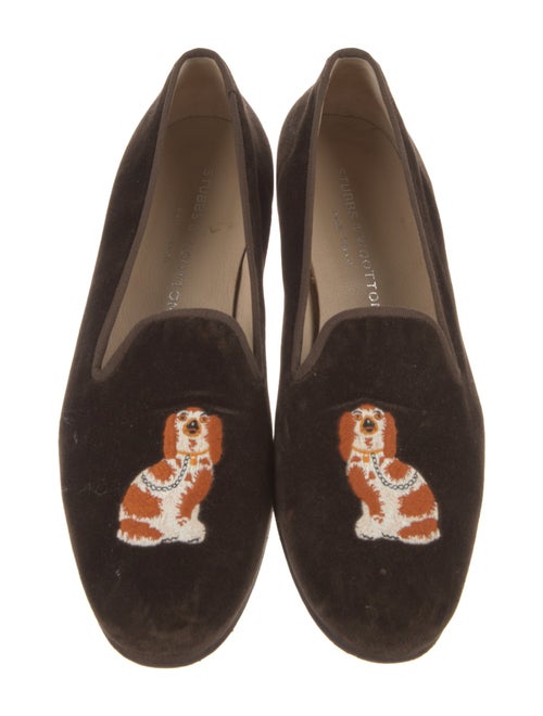 Stubbs & Wootton Velvet Embroidered Accent Loafers