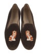 Stubbs & Wootton Velvet Embroidered Accent Loafers