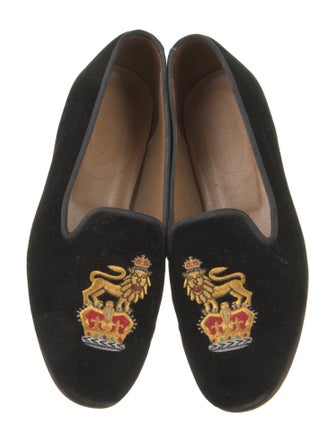 Stubbs & Wootton Velvet Printed Loafers