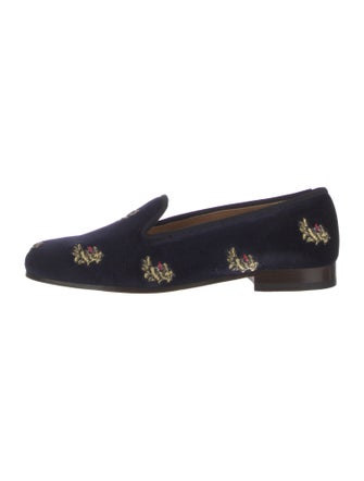 Stubbs & Wootton Velvet Printed Loafers