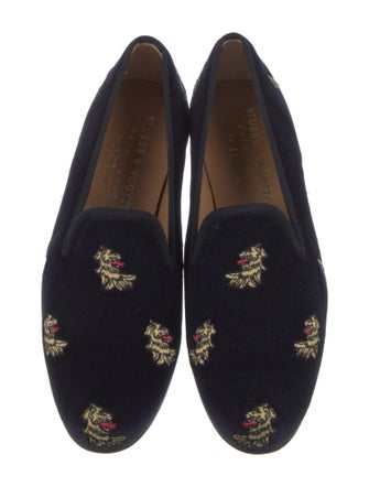 Stubbs & Wootton Velvet Printed Loafers
