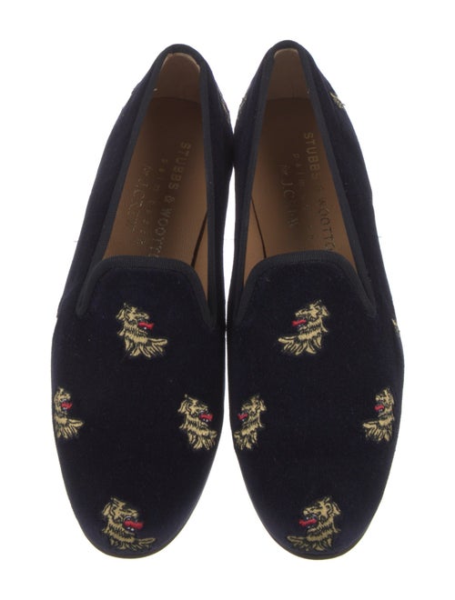 Stubbs & Wootton Velvet Printed Loafers