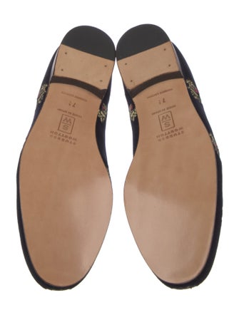 Stubbs & Wootton Velvet Printed Loafers