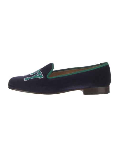 Stubbs & Wootton Velvet Embroidered Accent Loafers