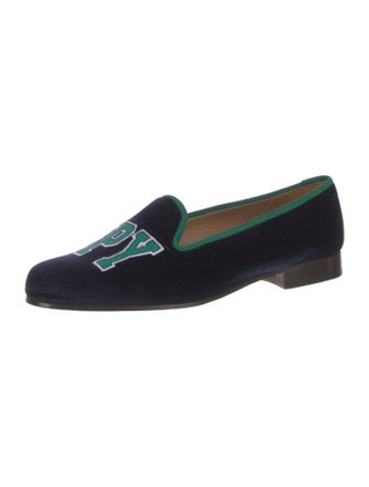 Stubbs & Wootton Velvet Embroidered Accent Loafers