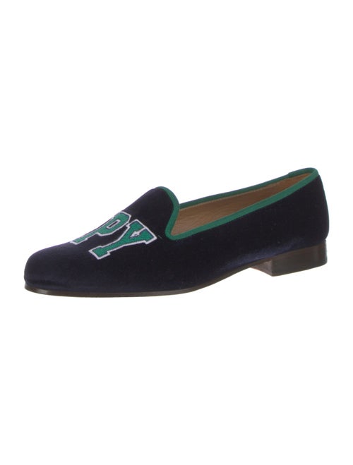 Stubbs & Wootton Velvet Embroidered Accent Loafers