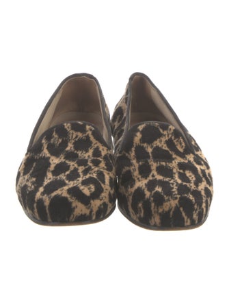 Stubbs & Wootton Velvet Animal Print Loafers