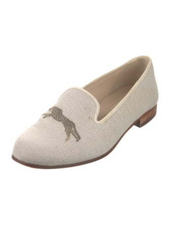Stubbs & Wootton Canvas Embroidered Accent Loafers