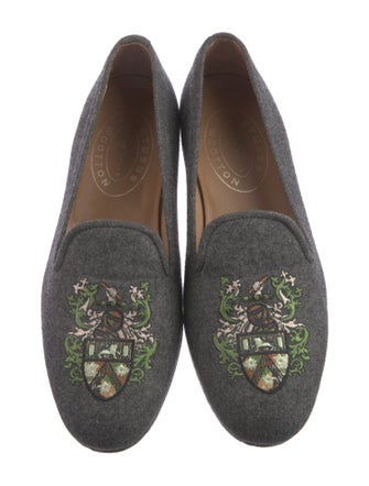 Stubbs & Wootton Wool Embroidered Accent Loafers