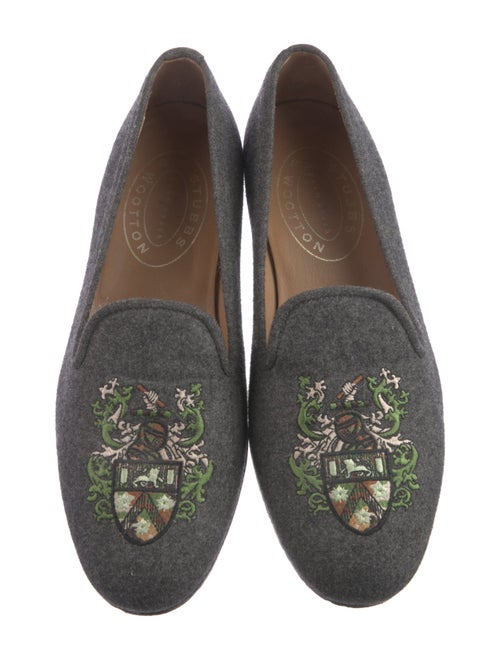Stubbs & Wootton Wool Embroidered Accent Loafers