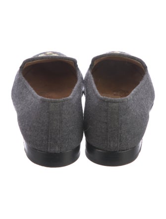 Stubbs & Wootton Wool Embroidered Accent Loafers