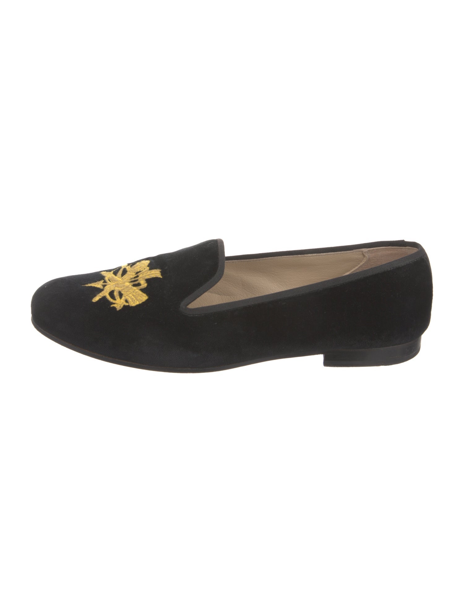 Stubbs & Wootton Velvet Embroidered Accent Loafers